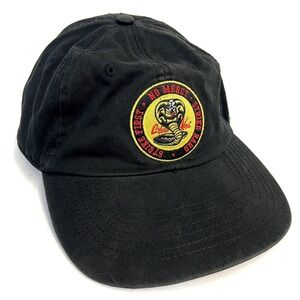 Cobra Kai Hat Strapback Black Pop Culture 80's Karate Kid Patch No Mercy